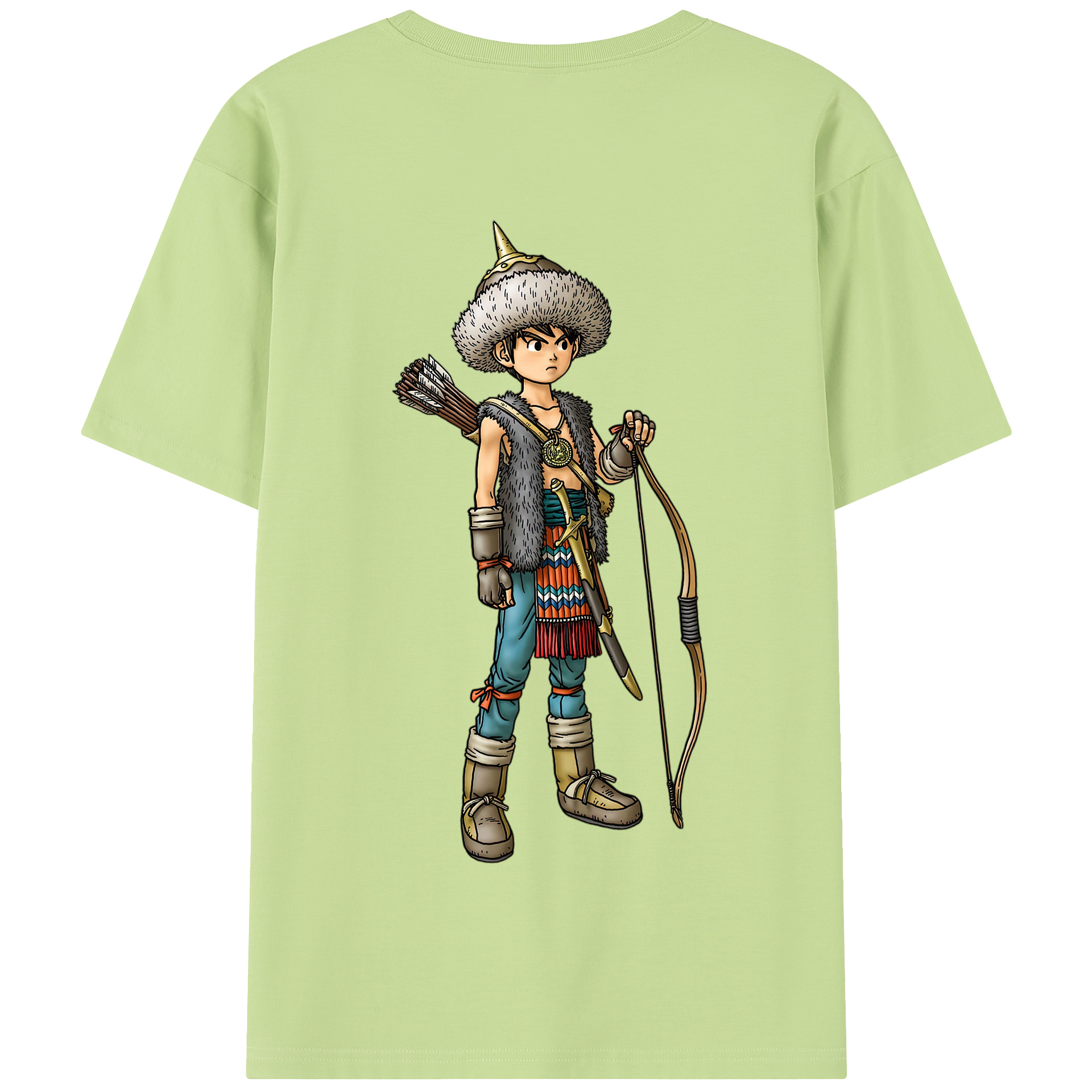 （画像用） ドラゴンクエスト Doragon Kuesuto Dragon Quest 綿100％半袖Tシャツ（背面プリント）